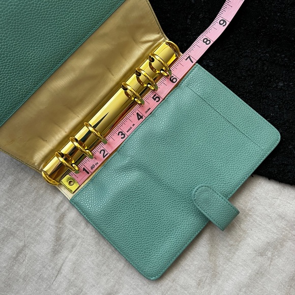 Auth Chanel CC Logo MEDIUM Turquoise Blue Caviar Agenda Cover w/Gold Hdw - Picture 15 of 16